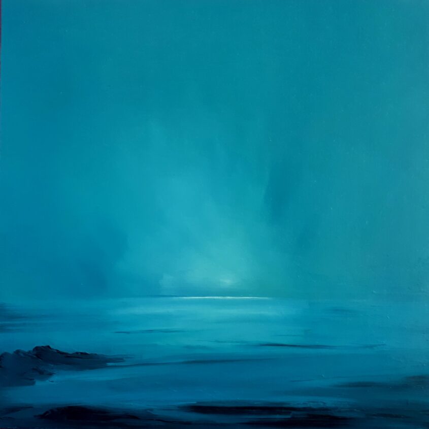 Mist coming in from the sea by Helen Robinson, Oil on canvas board