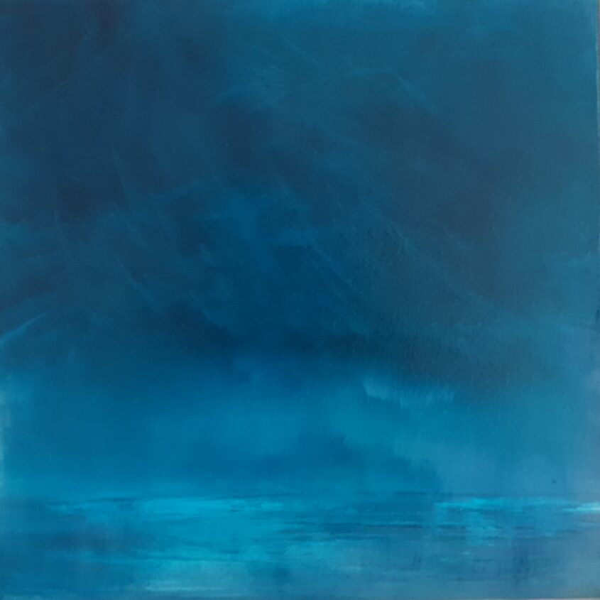 Into the rain by Helen Robinson, Oil on canvas board