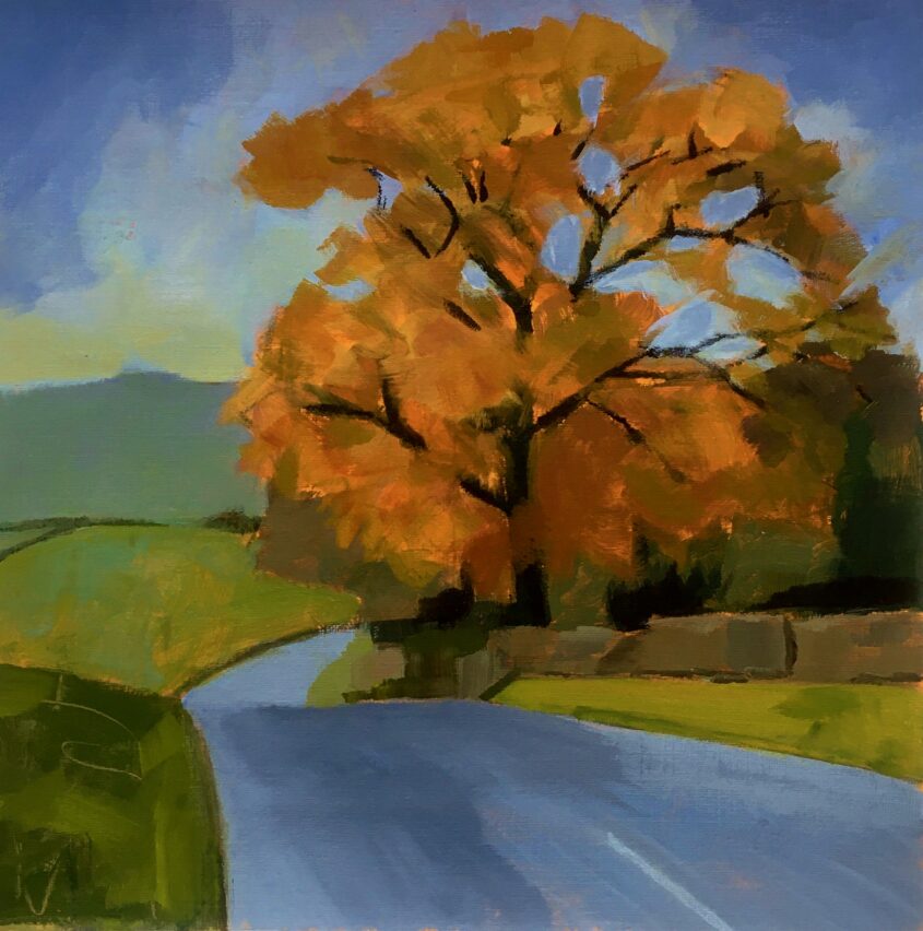 Autumn Oak by Margaret Crutchley, Acrylic on paper
