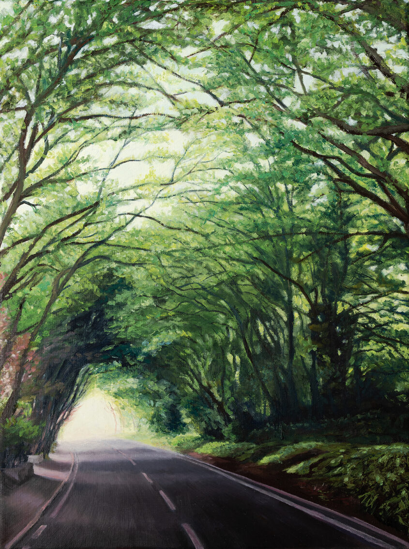 Driving Down Hendon Wood Lane by Diana Sandetskaya, Oil on canvas