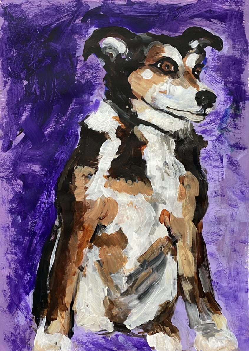 Awaiting patiently by Michelle Karpus, Acrylic on paper