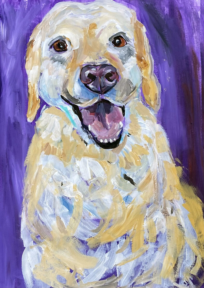 Bella Excited by Michelle Karpus, Acrylic on paper