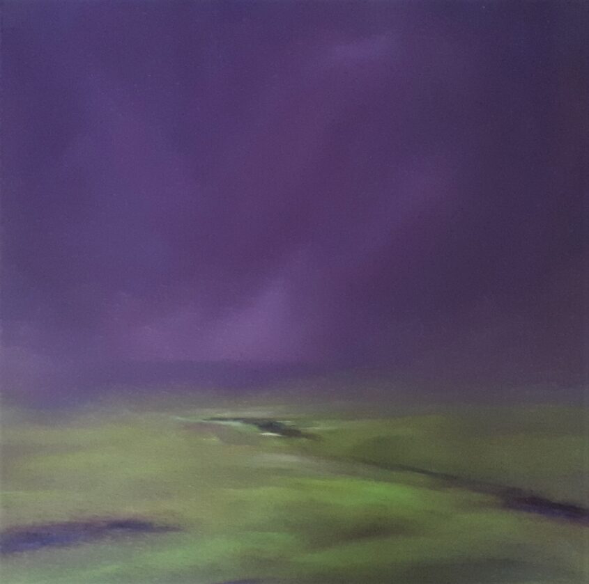 Mist closing in on the Moors by Helen Robinson, Oil on board