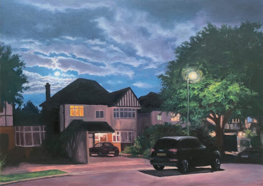 Moonlight on Parkside by Diana Sandetskaya, Oil on canvas