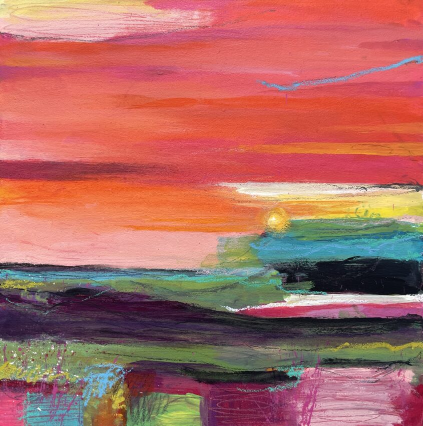 Pink Sky by Neeta Popat Kataria, Acrylic on panel