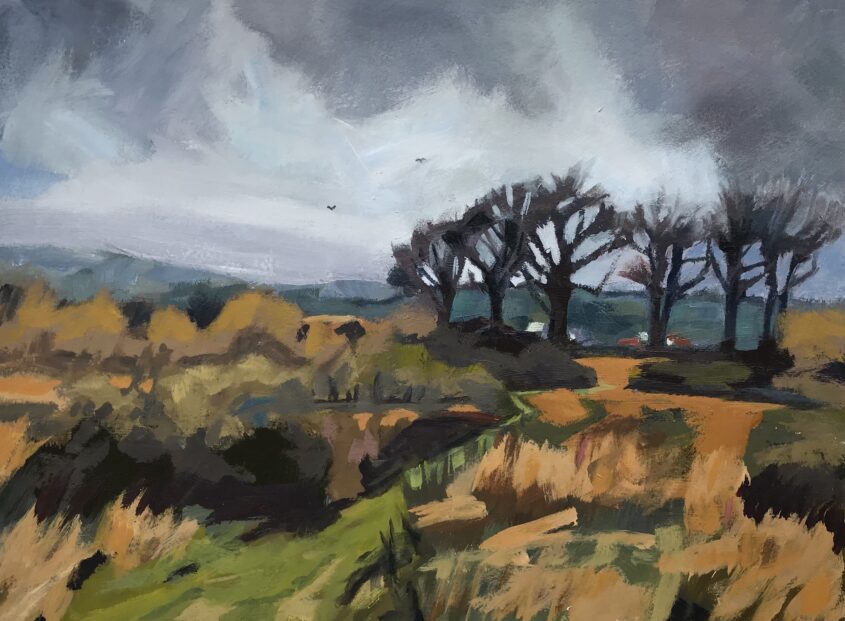 The Preseli Foothills by Margaret Crutchley, Acrylic on paper