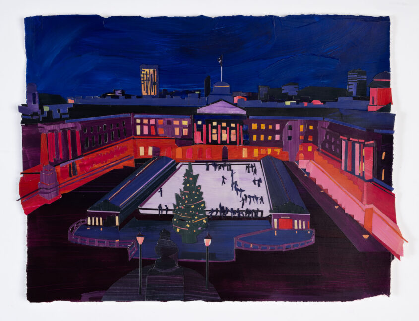 Somerset House by Raina Goran, Acryllic and collage on paper