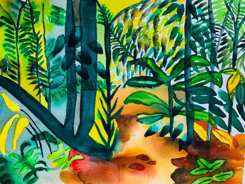 Tortuguero Jungle by Alice Gavin Atashkar, Watercolour on paper