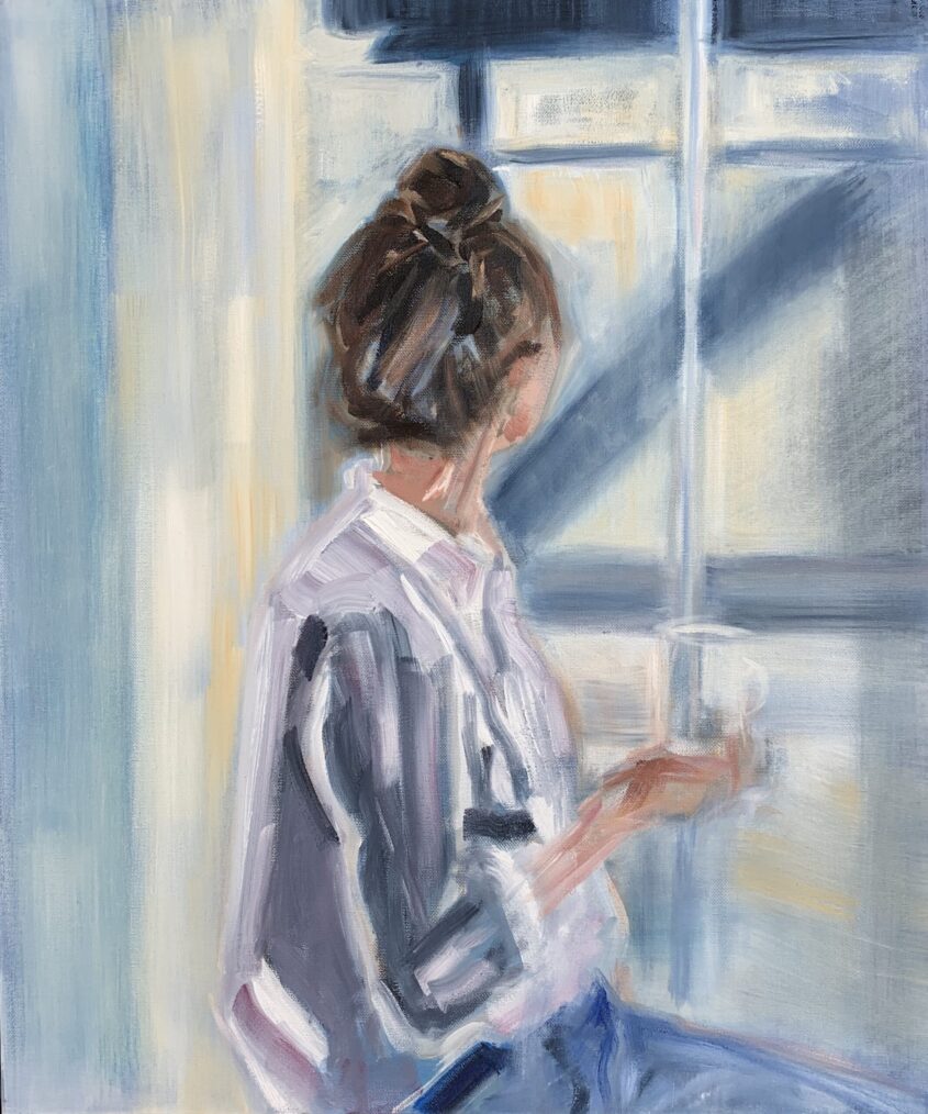 Coffee and Kindness by Elise Mendelle, Oil on canvas