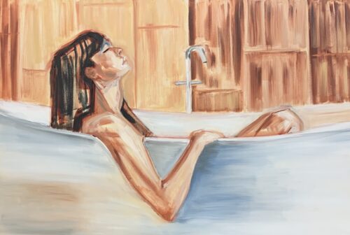 Elise Mendelle 'And Relax' Oil on canvas