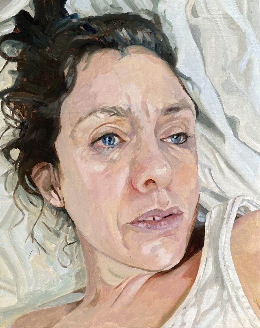 Menopause - No Sleep by Sara Gregory, Oil on board