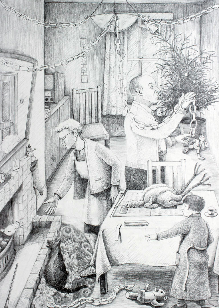 Christmas by Hilary Vernon-Smith, Graphite on paper