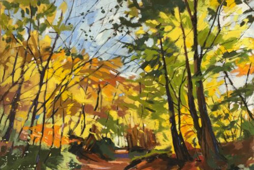 Caroline Matthews 'Autumn Gold-Hadley Woods' Pastel on paper