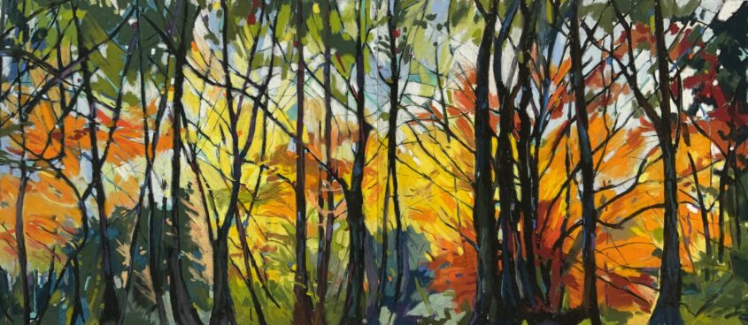 Autumn Renewal- Trent Park by Caroline Matthews, Pastel on paper