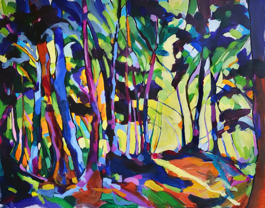 Hampstead Woods I by Caroline Matthews, Acrylic on paper