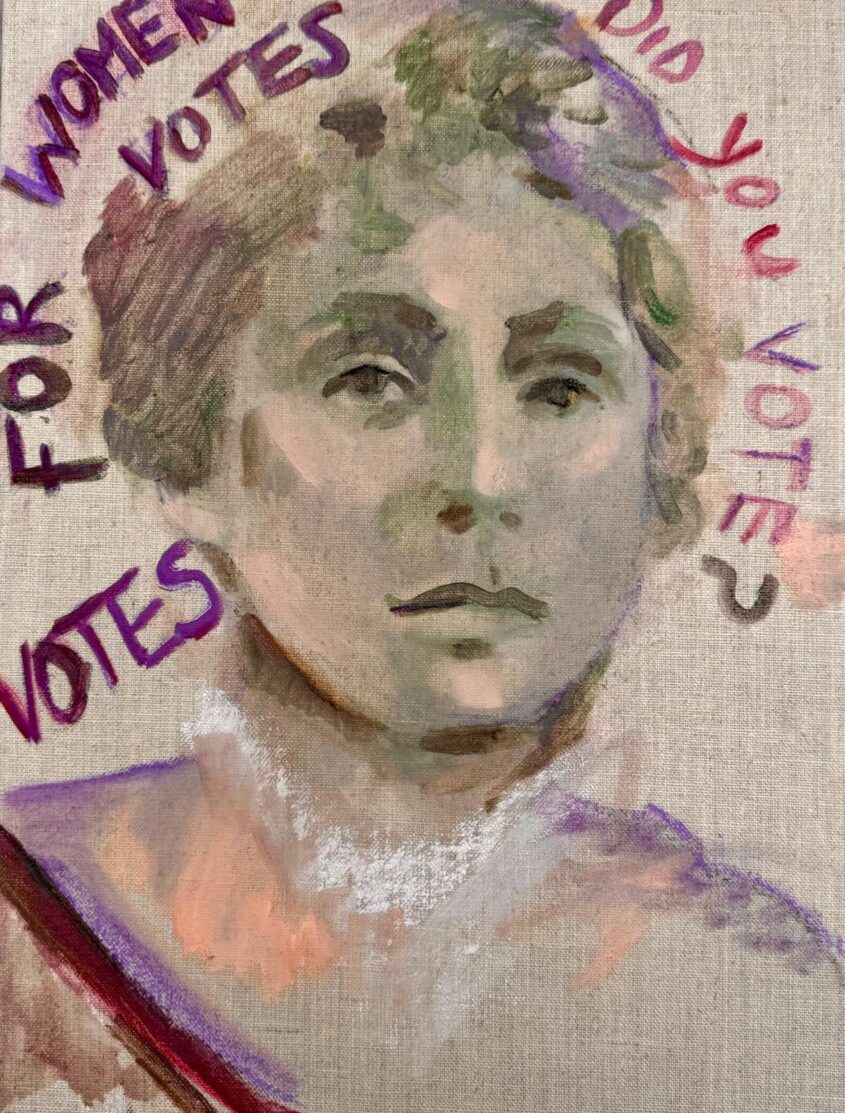 Emmeline Pankhurst by Victoria Perloff, Oil paint and pastels