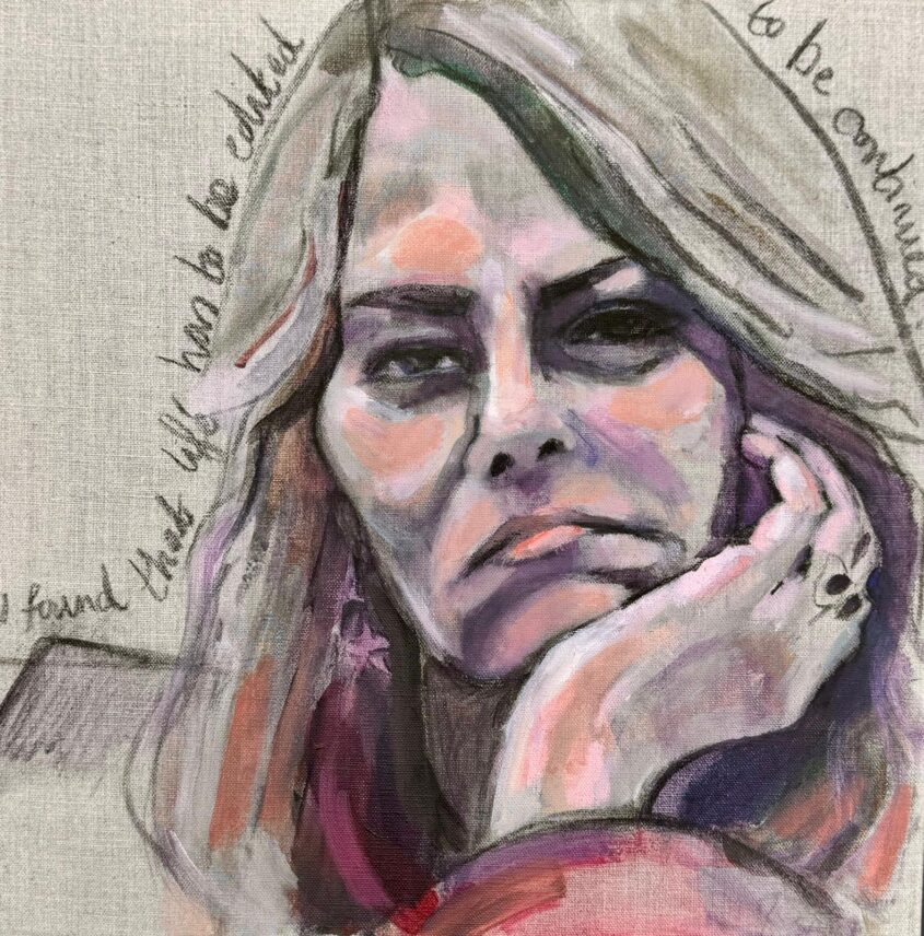 Tracey Emin by Victoria Perloff, Acrylic and charcoal