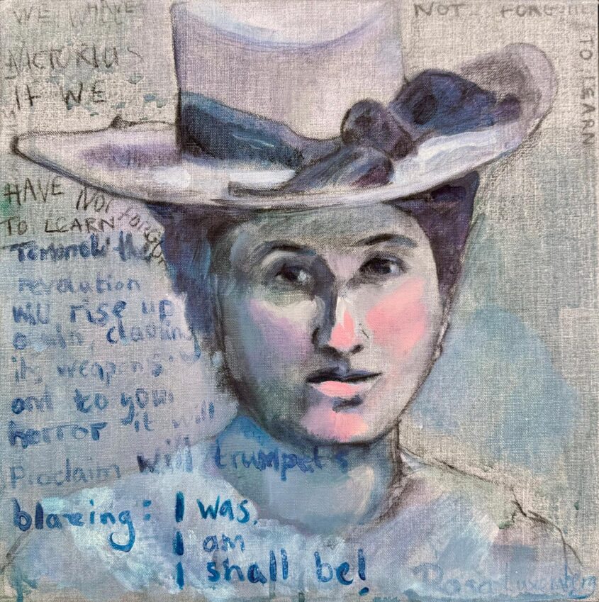 Rosa Luxemburg by Victoria Perloff, Acrylic and charcoal