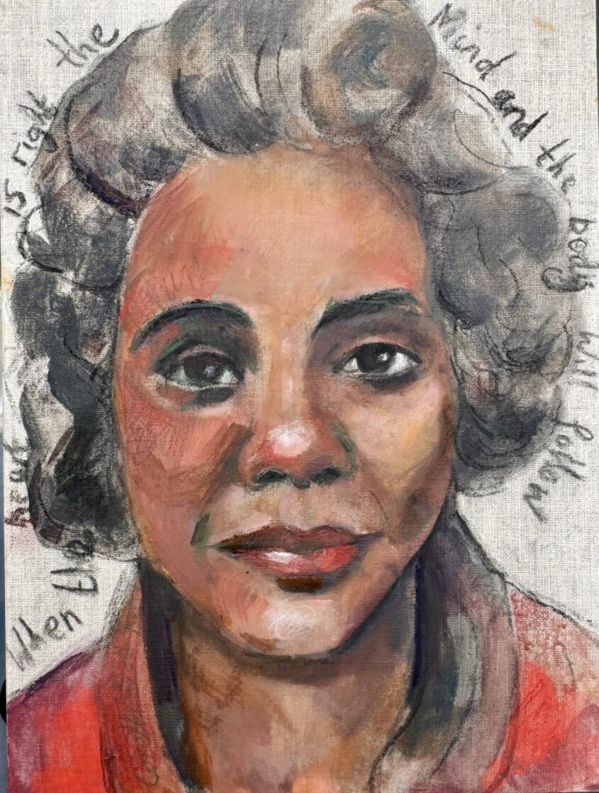 Coretta Scott King by Victoria Perloff, Acrylic and charcoal