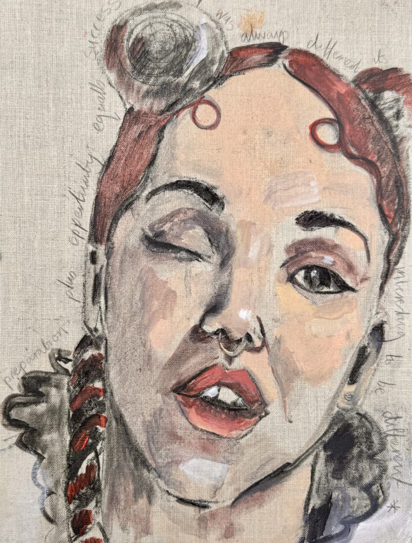 FKA Twiggs by Victoria Perloff, Acrylic and charcoal