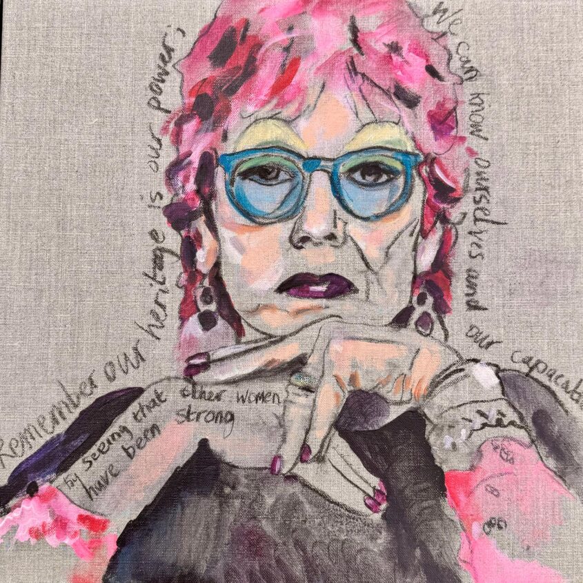 Judy Chicago by Victoria Perloff, Acrylic and Charcoal