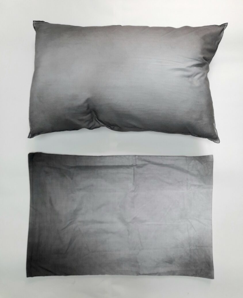 Grey Area by Sarah D’Souza, Pillowcase, pillow, charcoal